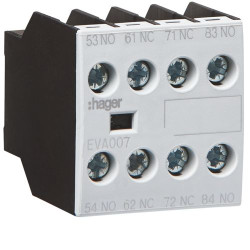 Додатковий контакт Hager EVA007 2НВ+2НЗ для EV007…EV038 EVN022…EVN045 EVL014…EVL027