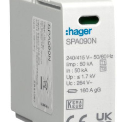 Вставний модуль Hager SPA090N 1P T1+T2 N-PE для SPA9xxx