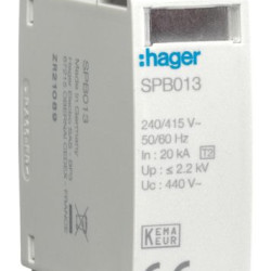 Вставний модуль Hager SPB013 40кА 440В для розрядників T2 IT