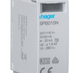 Вставний модуль Hager SPB015N T2 N-PE 260В 40кА 1.5кВ