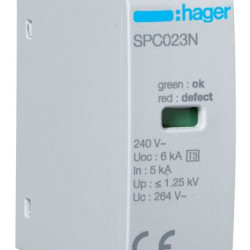 Вставний модуль Hager SPC023N T3 1P 264В 5кА 6кВ 1.25кВ