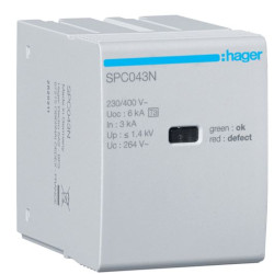 Вставний модуль Hager SPC043N T3 3P 264В 3кА 6кВ 1.4кВ