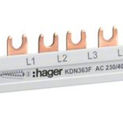Фазна шина Hager KDN363F 3P 10мм² 12M