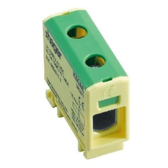 Клема для Al+Cu Hager K50AE 2.5-50мм2 жовто-зелена