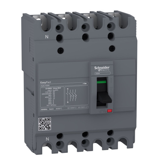 Автоматичний вимикач Schneider Electric EASYPACT EZC100N 4P 15кА 80А