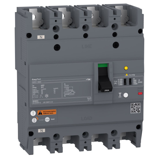 Автоматичний вимикач Schneider Electric EASYPACT EZCV250H 4P3T 36кА 200А