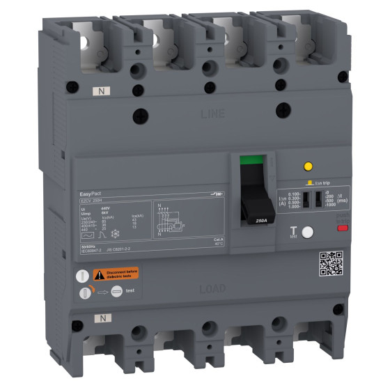 Автоматичний вимикач Schneider Electric EASYPACT EZCV250H 4P3T 36кА 80А