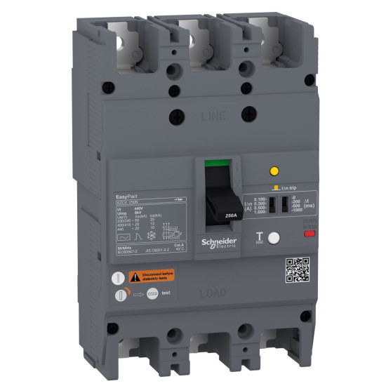 Автоматичний вимикач Schneider Electric EASYPACT EZCV250N 3P3T 25кА 100А