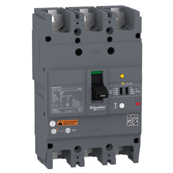 Автоматичний вимикач Schneider Electric EASYPACT EZCV250N 3P3T 25кА 63А