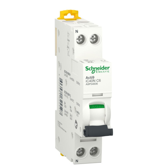 Автоматичний вимикач Schneider Electric Acti9 A9P54606 1P+N 6А C 6кА