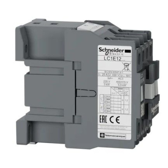 Контактор Schneider Electric LC1E1210F5 3Р Е 1NO 12А АС3 110В