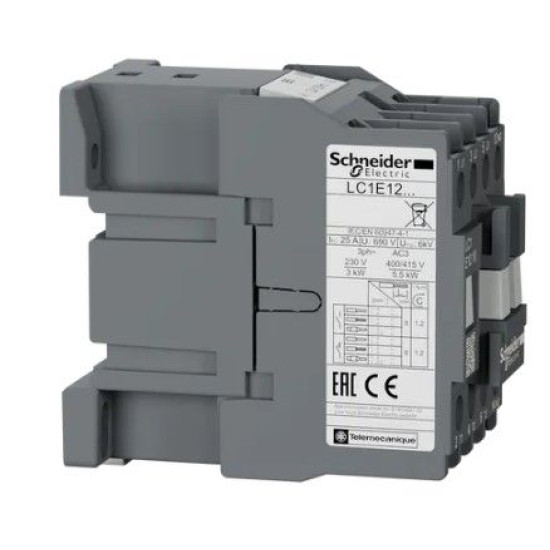 Контактор Schneider Electric LC1E1210B5 3Р Е 1NO 12А АС3 24В