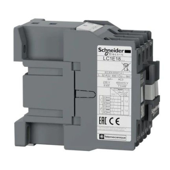 Контактор Schneider Electric LC1E1810B5 3Р Е 1NO 18А АС3 24В