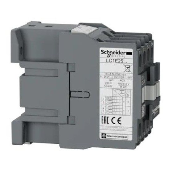 Контактор Schneider Electric LC1E2510F5 3Р Е 1NO 25А АС3 110В