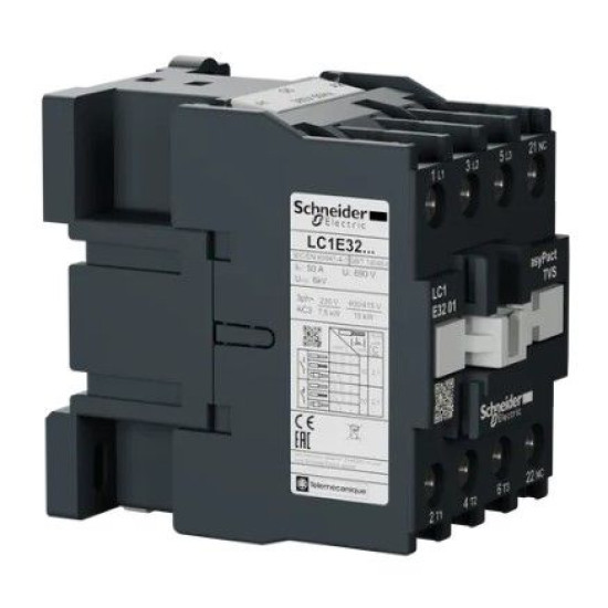 Контактор Schneider Electric LC1E3201Q5 3Р Е 1NC 32А АС3 380В