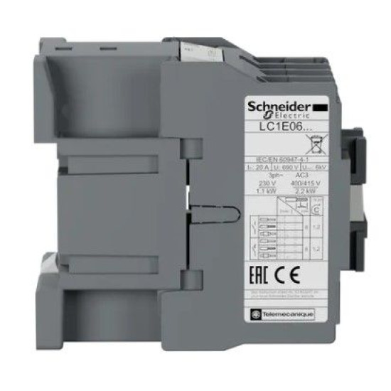 Контактор Schneider Electric LC1E0601F5 3Р Е 1NC 6А АС3 110В