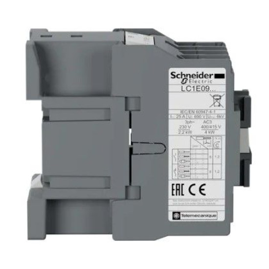 Контактор Schneider Electric LC1E0901F5 3Р Е 1NC 9А АС3 110В