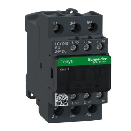 Контактор Schneider Electric LC1D25BD 3Р 25A НО+НЗ 24В обмежувач