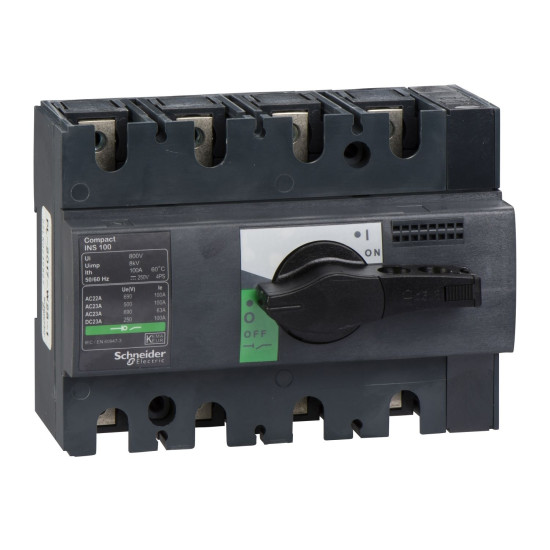 Вимикач-роз'єднувач Schneider Electric INTERPACT INS100 4P (28909)
