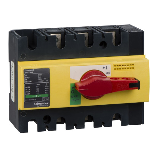 Рубильник Schneider Electric INTERPACT INS160 3P червоний/жовтий (28928)