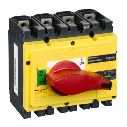 Вимикач-роз'єднувач Schneider Electric INS250 31123 200A 4P червоний/жовтий