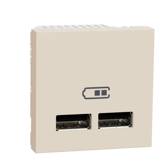 Розетка Schneider Electric Unica New NU341844 2 USB 2.1А 2м бежева