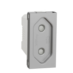 Розетка Schneider Electric Unica New NU303130 зі шторками гвинтовий зажим 1м алюміній