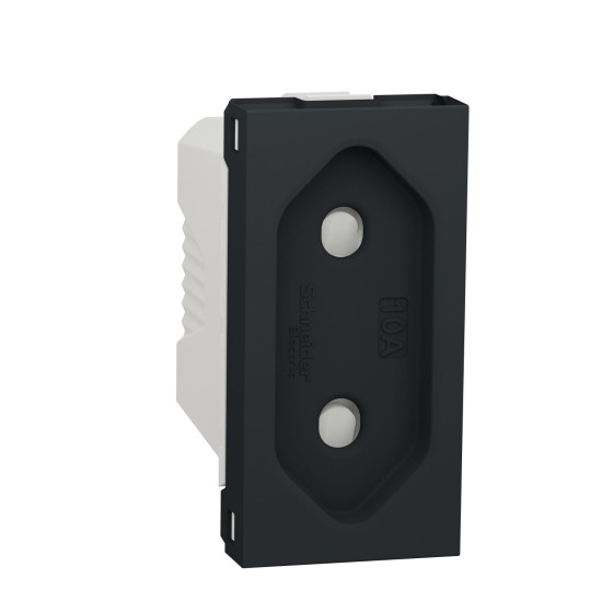 Розетка Schneider Electric Unica New NU303154 зі шторками гвинтовий зажим 1м антрацит