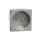 Розетка Schneider Electric Unica New NU303330 зі шторками гвинтовий зажим 2м алюміній