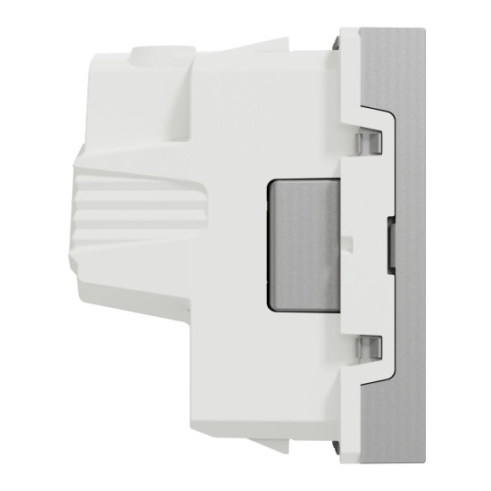 Розетка Schneider Electric Unica New NU303330 зі шторками гвинтовий зажим 2м алюміній