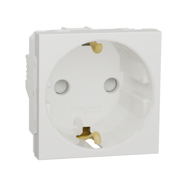 Розетка з заземленням Schneider Electric Unica New NU303718 зі шторками 16А гвинтовий зажим біла