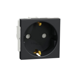 Розетка з заземленням Schneider Electric Unica New NU303754 з шторк 16А гвинтовий зажим антрацит