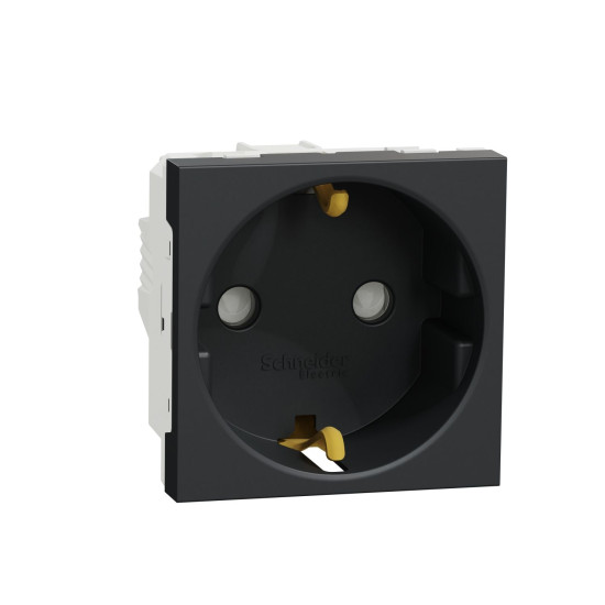 Розетка з заземленням Schneider Electric Unica New NU303754 з шторк 16А гвинтовий зажим антрацит