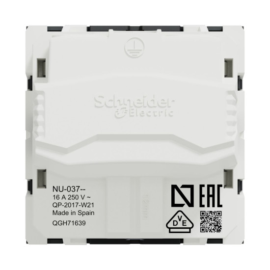 Розетка з заземленням Schneider Electric Unica New NU303754 з шторк 16А гвинтовий зажим антрацит