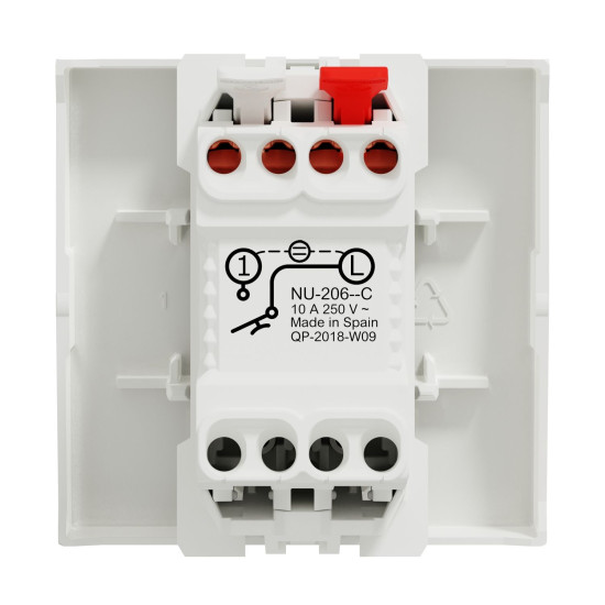 Вимикач без фіксації "дзвоник" Schneider Electric Unica New NU320618C 10А 2м білий