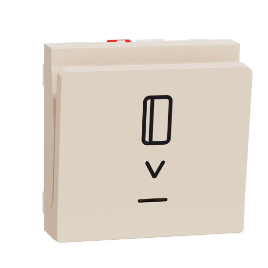 Картковий вимикач Schneider Electric Unica New NU328344 з підсвіткою 10А 2м бежевий