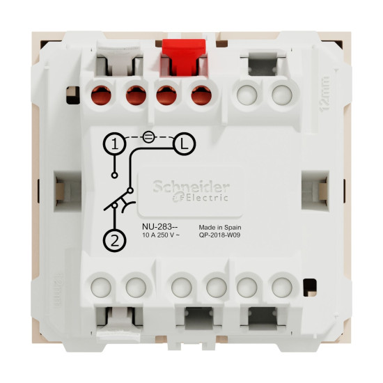 Картковий вимикач Schneider Electric Unica New NU328344 з підсвіткою 10А 2м бежевий