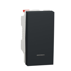Кнопка вимикача Schneider Electric Unica New NU310654N з підсвіткою 10А 1м антрацит