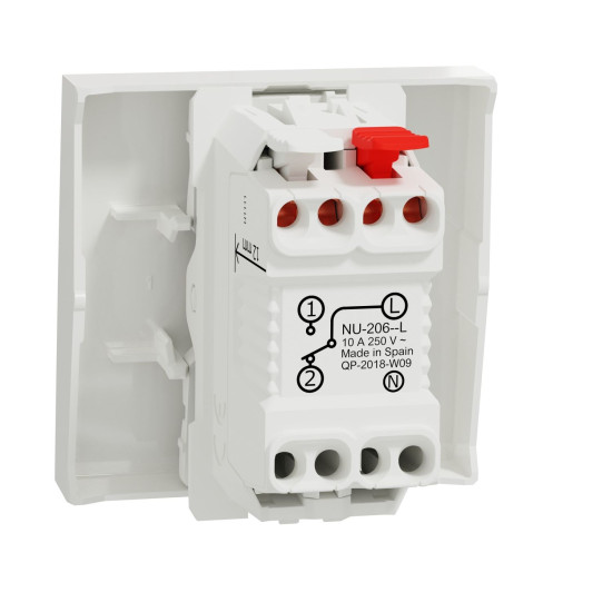 Кнопка вимикача Schneider Electric Unica New NU320618L з символом 10А 2м біла