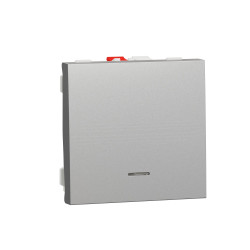Кнопка вимикача Schneider Electric Unica New NU320630N з підсвіткою 10А 2м алюміній