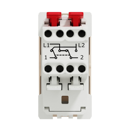 Перехресний вимикач Schneider Electric Unica New NU310544 1-клавішний 10А 1м бежевий