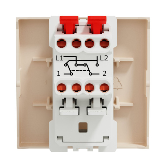 Перехресний вимикач Schneider Electric Unica New NU320544 1-клавішний 10А 2м бежевий