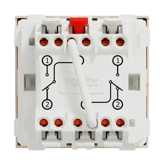 Вимикач Schneider Electric Unica New NU321344 2-клавішний 10А 2м бежевий
