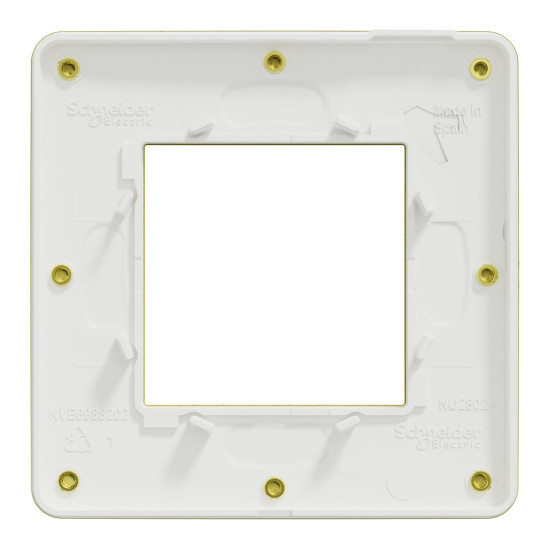 Одномісна рамка Schneider Electric Unica New NU280259M матова золото/білий