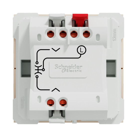 Вимикач для жалюзі Schneider Electric Unica New NU320744 2-х клавішний 6А 2м бежева