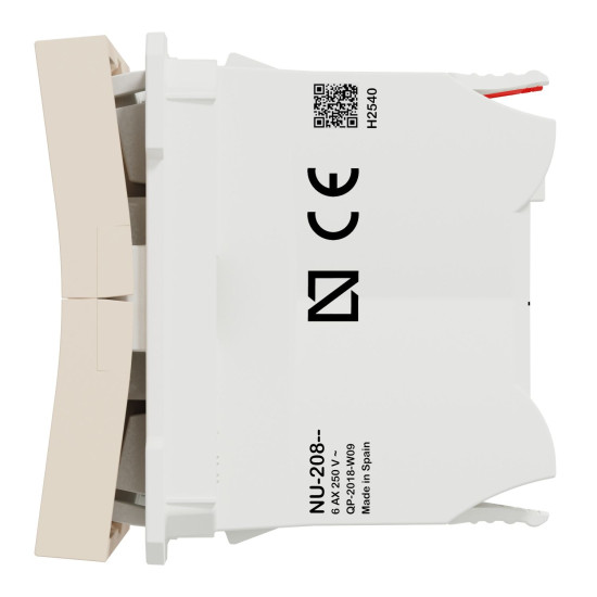 Вимикач для жалюзі Schneider Electric Unica New NU320844 2-х клавішний 6А 2м бежева