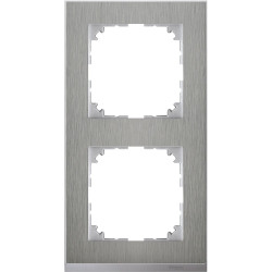Двомісна рамка Schneider Electric M-PURE MTN4020-3646 сталь/алюміній