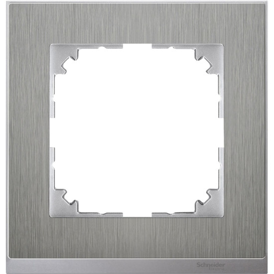 Одномісна рамка Schneider Electric M-PURE MTN4010-3646 сталь/алюміній