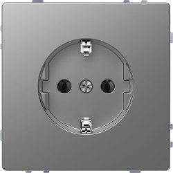 Розетка з з/к Schneider Electric D-Life MTN2301-6036 нержавіюча сталь