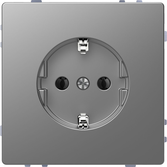 Розетка з з/к Schneider Electric D-Life MTN2301-6036 нержавіюча сталь